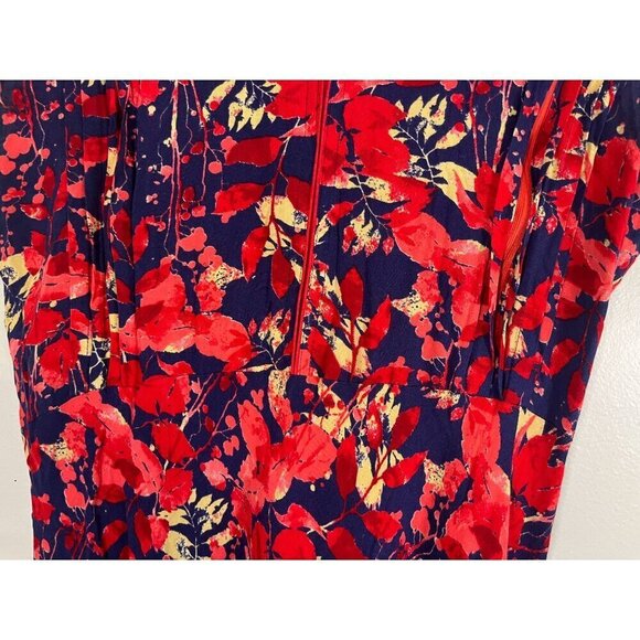 Dress M Red Floral l Maxi Retro Y2K Boho Western Preppy Classic Feminine Flowy - Picture 6 of 15